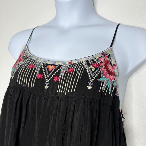 Johnny Was Lisa Babydoll Dress Black Embroidered Sleeveless XL - Picture 3 of 10